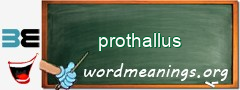 WordMeaning blackboard for prothallus
